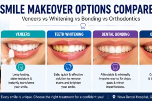 Smile Makeover Options Compared: Veneers vs Whitening vs Bonding vs Orthodontics | Nova Dental Hospital