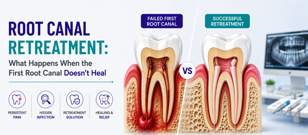 Root Canal Retreatment: What Happens When the First Root Canal Doesn’t Heal