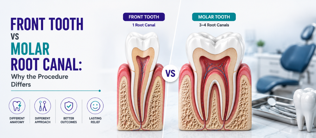 Front Tooth vs Molar Root Canal: Why the Procedure Differs